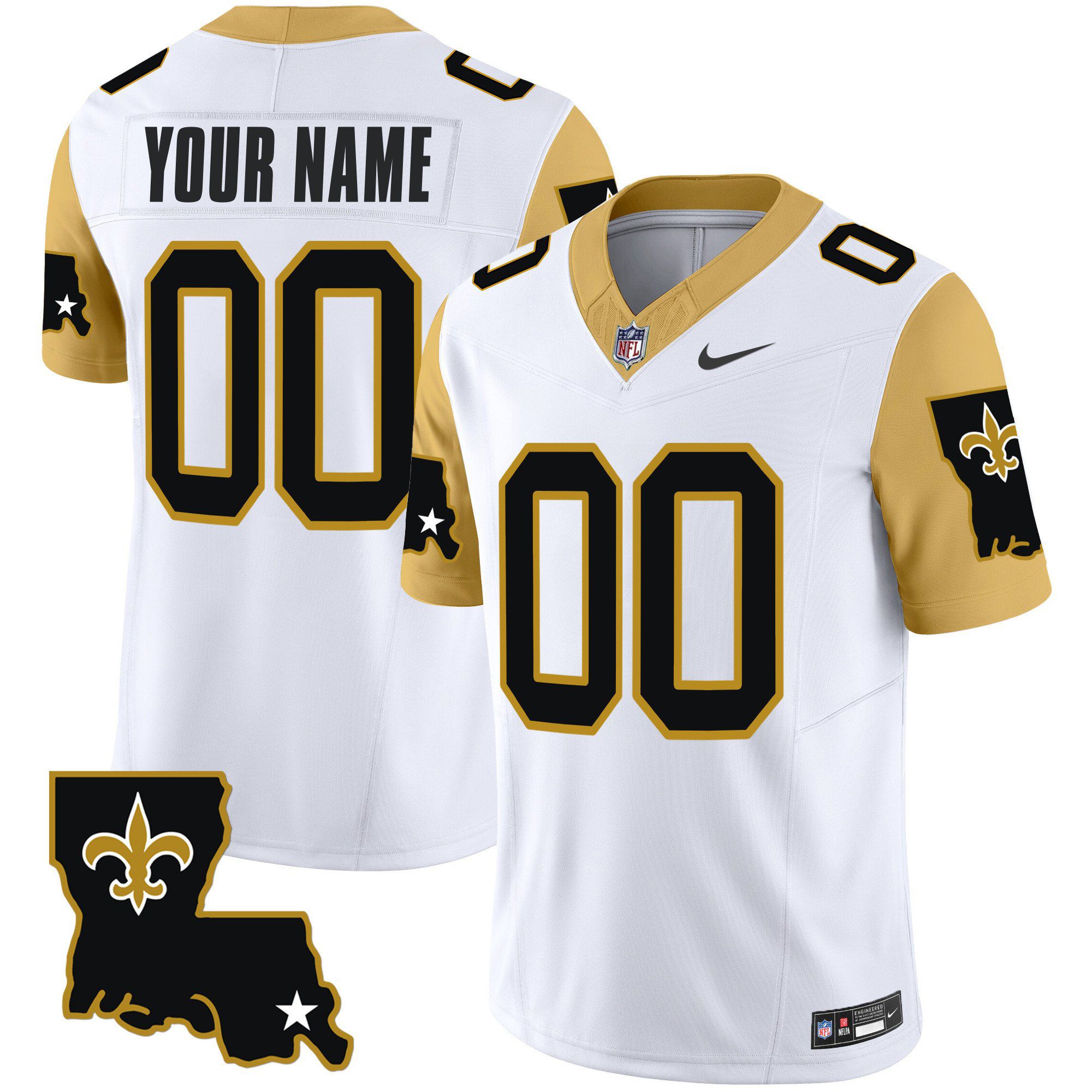 Men New Orleans Saints White 2024 Nike 1987 Legacy Vapor Limited Custom NFL Jersey V2